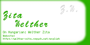 zita welther business card